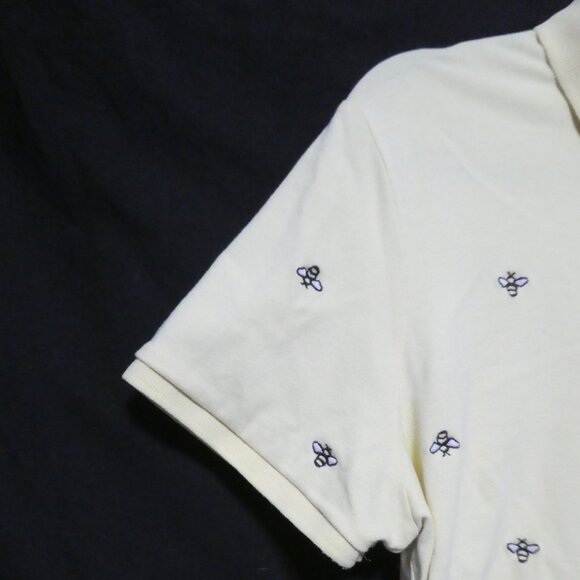CROFT & BARROW | large | Yellow Polo Short Sleeve With Embroidered Bees All Over - Picture 3 of 16